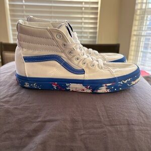 Vans Sk8 Hi Paint Splatter True White Sneaker Juniors Size 4.5
